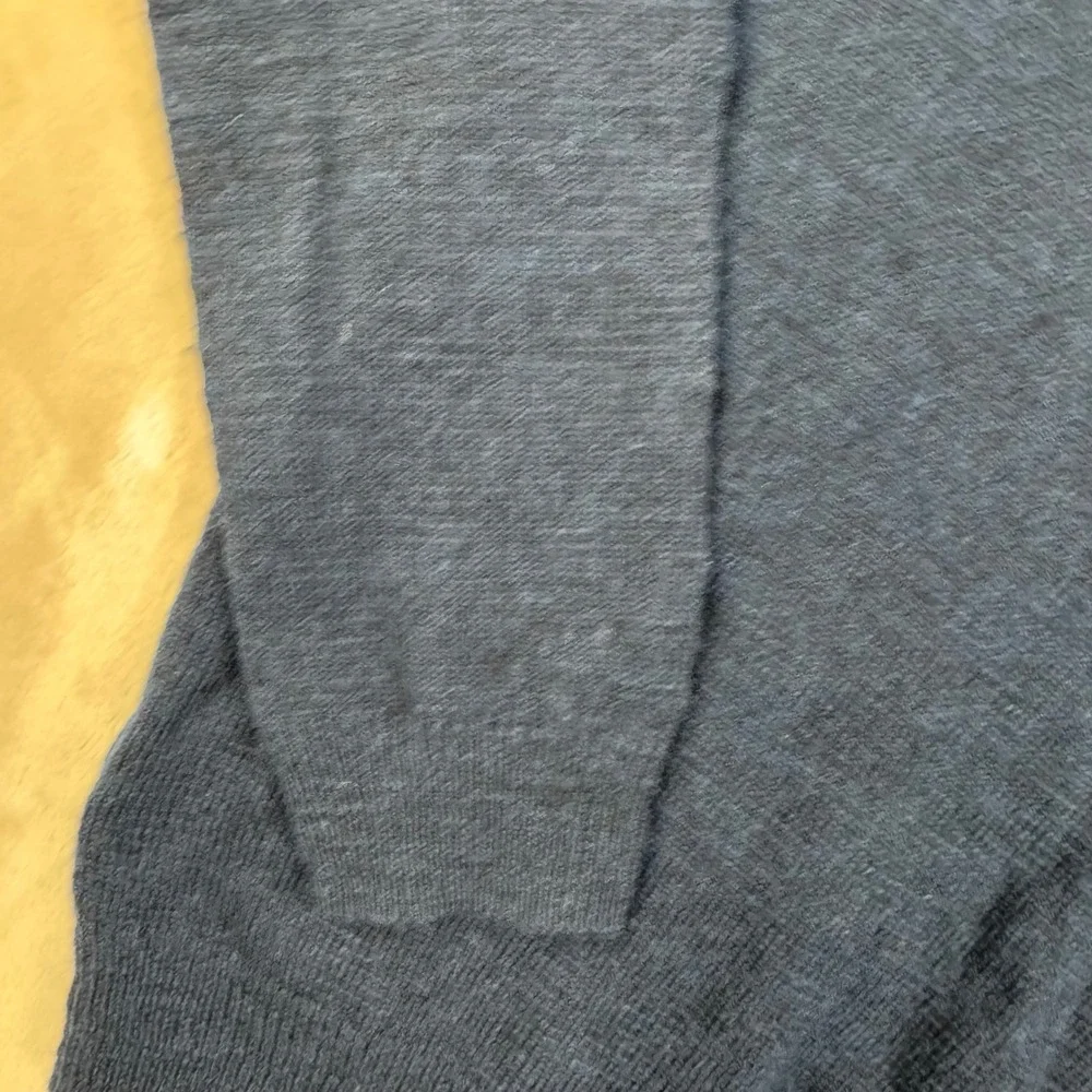 J. Crew Slate Blue Wool Cardigan with Brown Elbow Patches